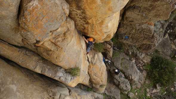 Electra, an off-width at Arapiles first climbed in the 60's